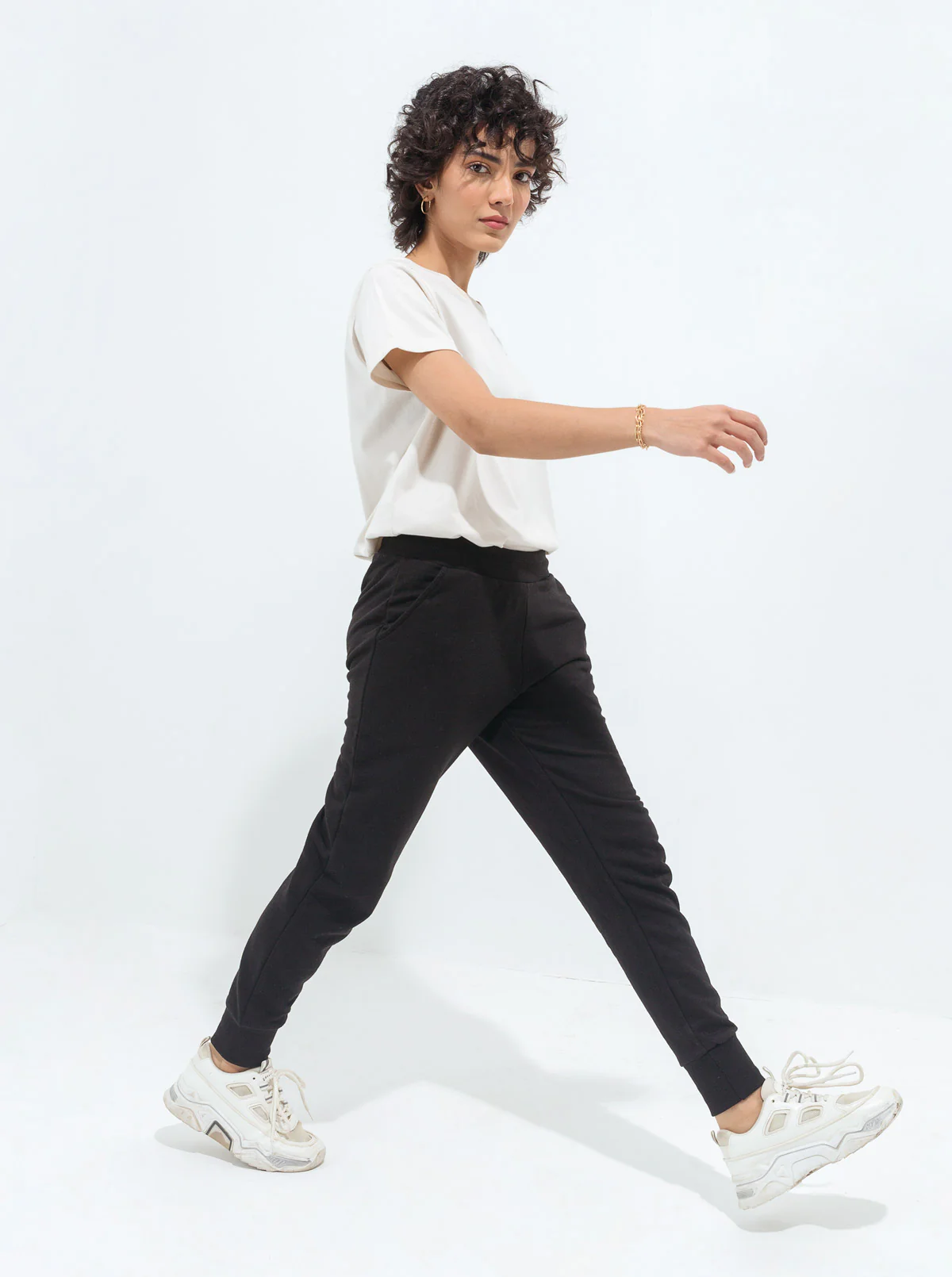 BLACK TERRY JOGGER PANTS - Image 4