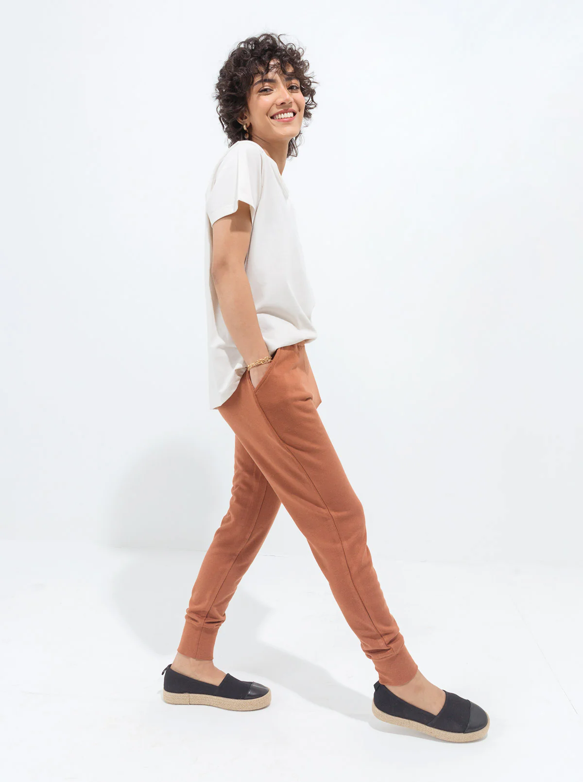 BROWN TERRY JOGGER PANTS - Image 2