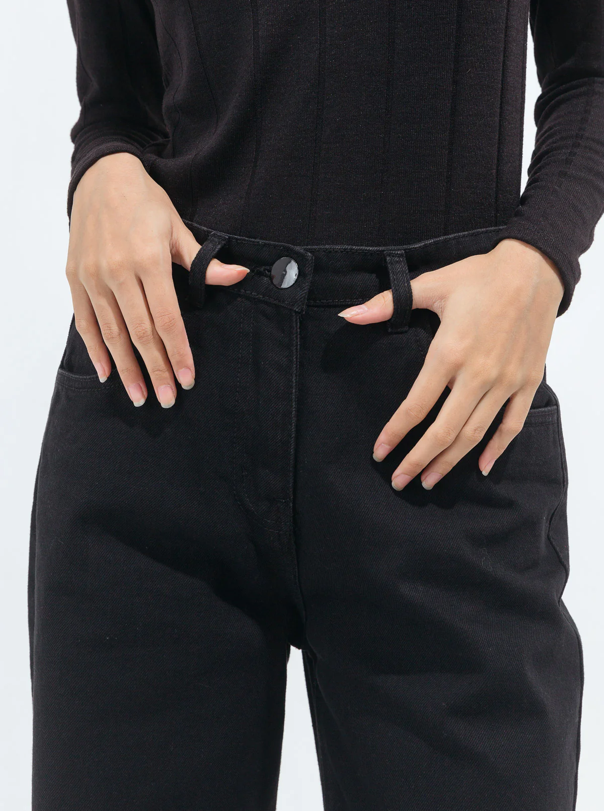 BLACK WIDE LEG JEANS - Image 2