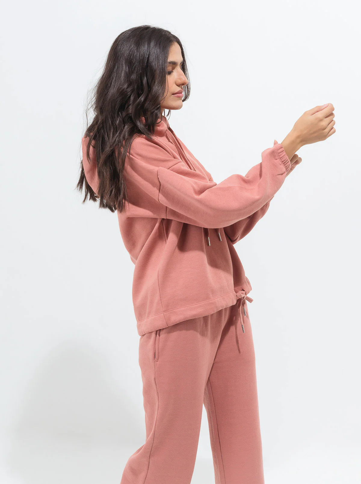 DULL CORAL FLEECE TRACKSUIT - Image 2
