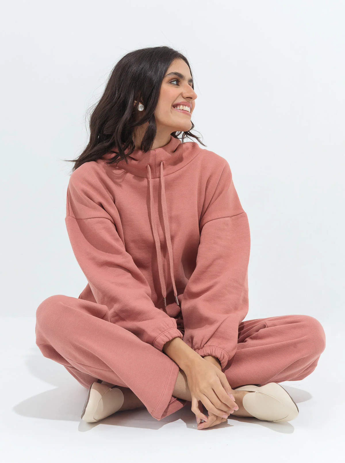 DULL CORAL FLEECE TRACKSUIT - Image 3