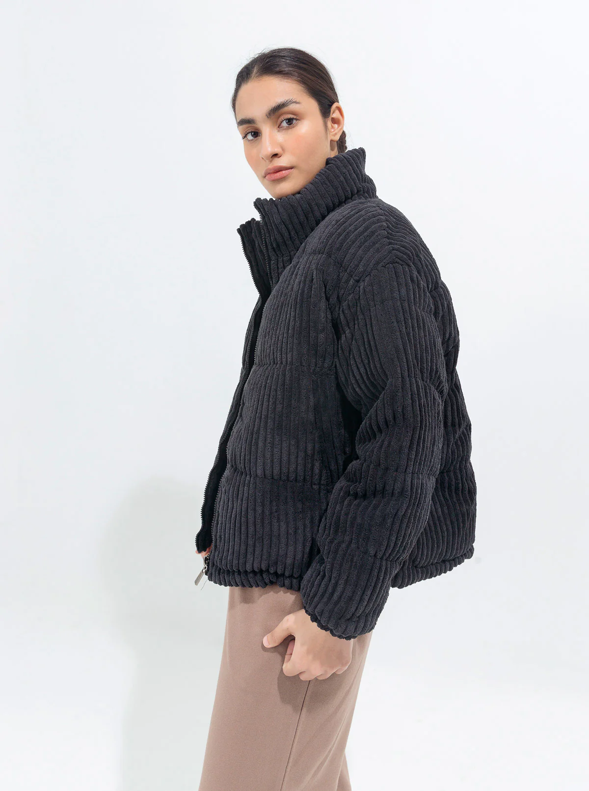 BLACK VELOUR CORDUROY JACKET - Image 2