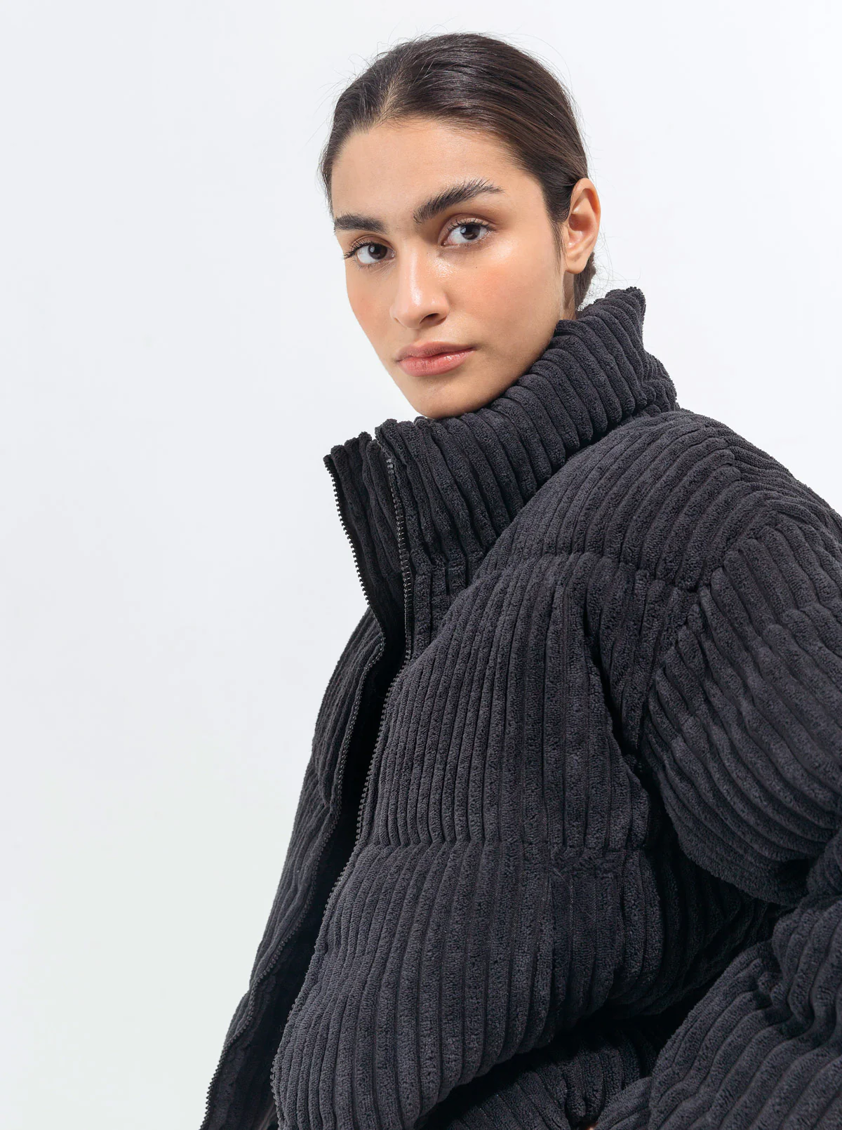 BLACK VELOUR CORDUROY JACKET - Image 3