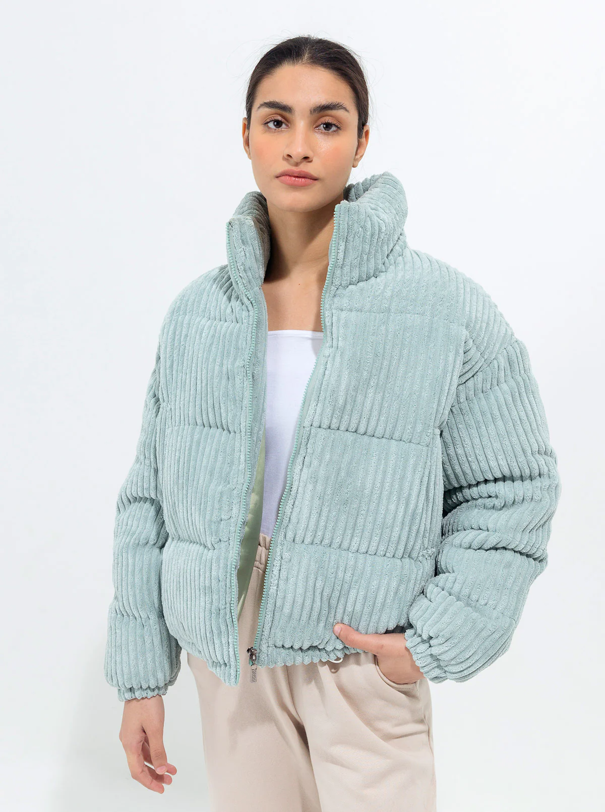 FROST BLUE VELOUR CORDUROY JACKET - Image 2