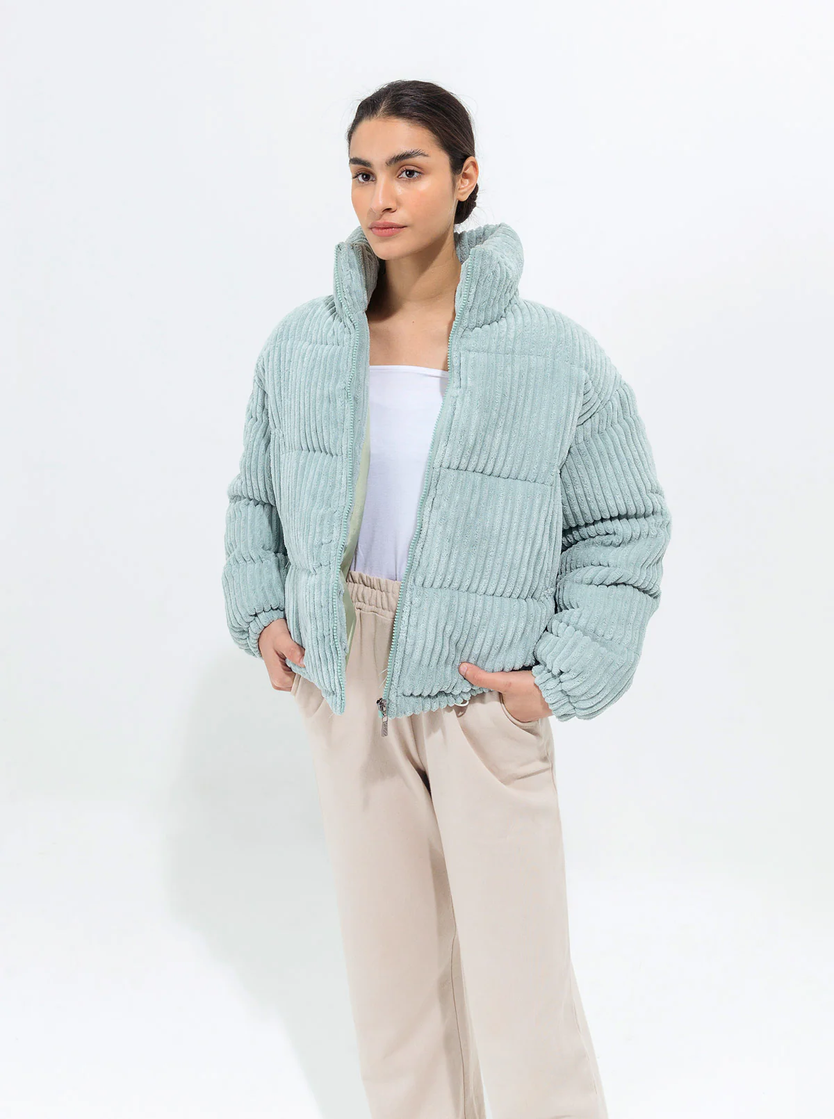 FROST BLUE VELOUR CORDUROY JACKET - Image 3