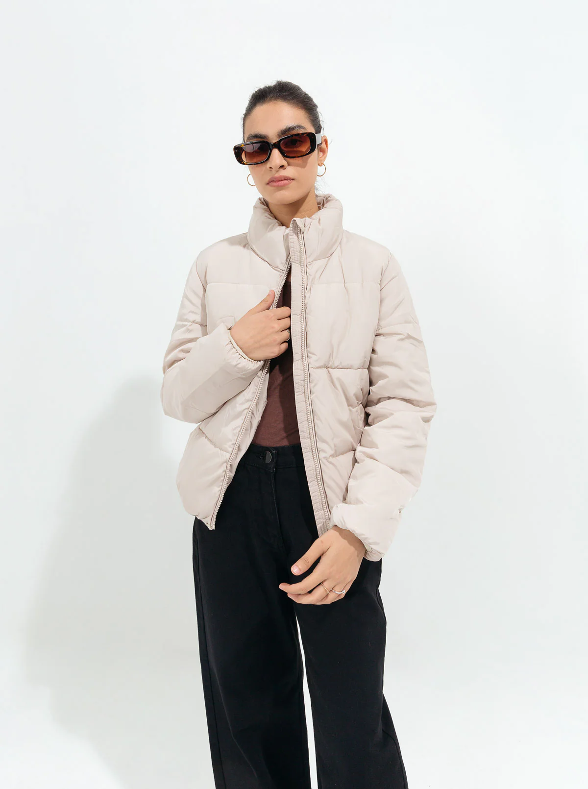 BEIGE PADDED JACKET - Image 2