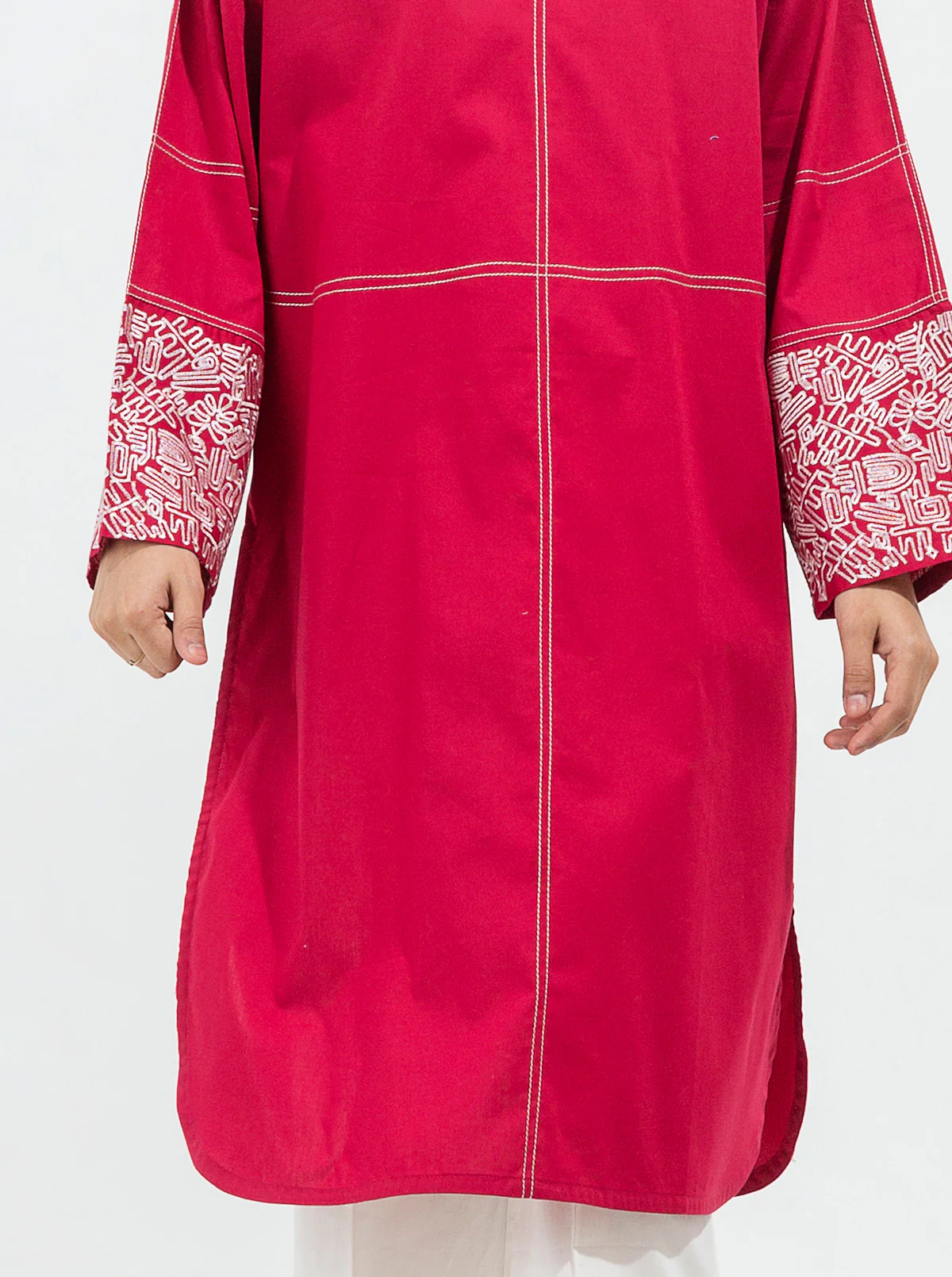 EMBROIDERED CAMBRIC SHIRT (PRET) - Image 2