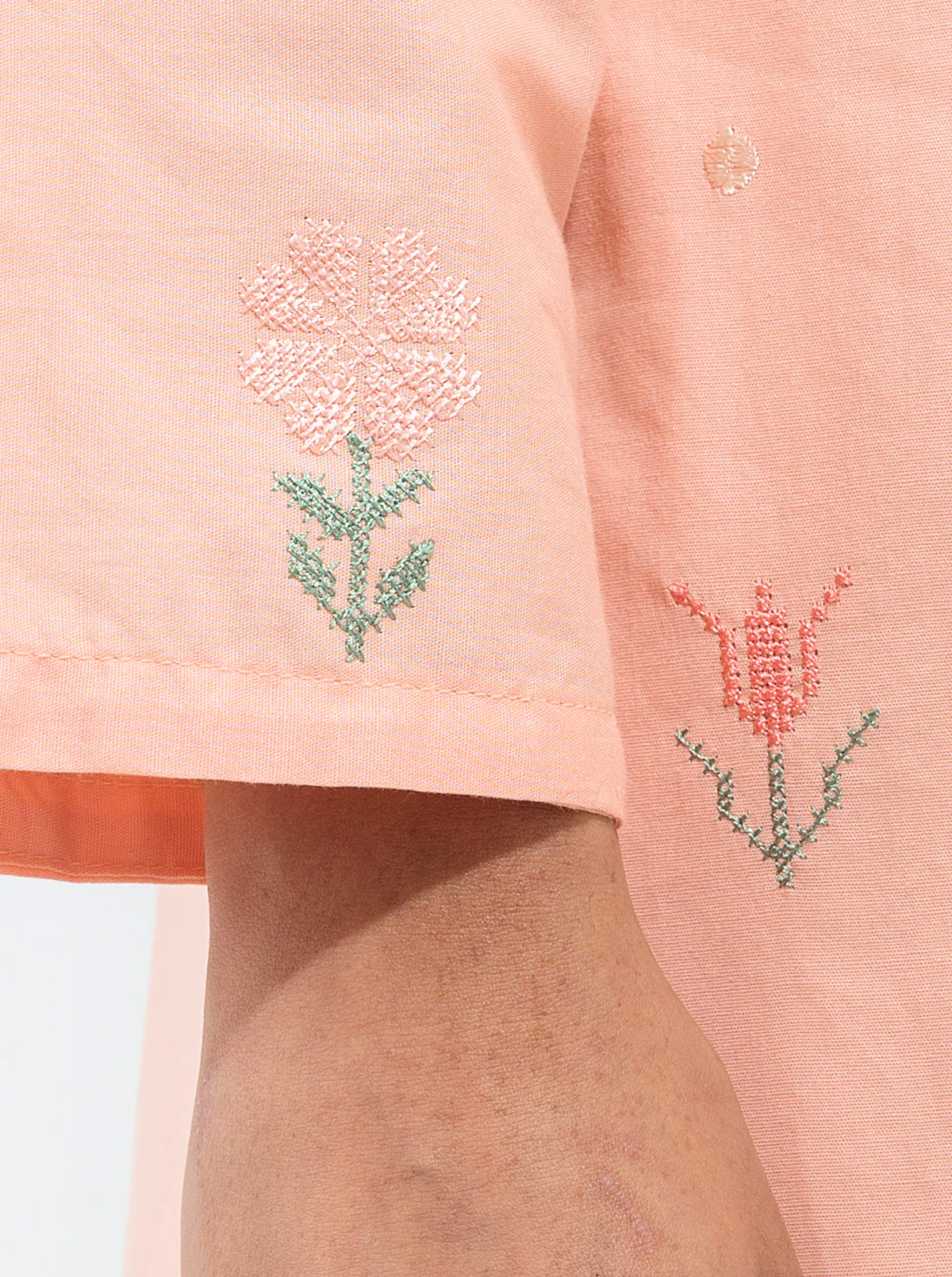 2 PIECE EMBROIDERED CAMBRIC SUIT (PRET) - Image 3