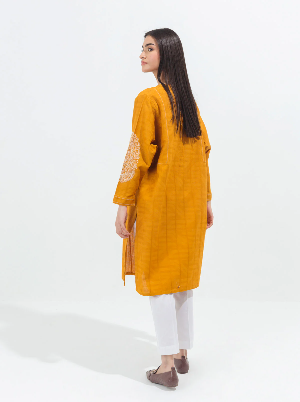 EMBROIDERED DORIA JACQUARD SHIRT (PRET) - Image 4