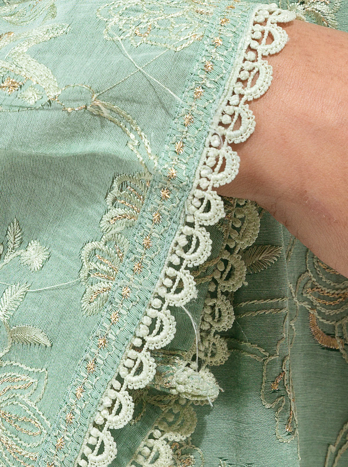 2 PIECE EMBROIDERED PAPER COTTON SUIT (LUXURY PRET) - Image 3