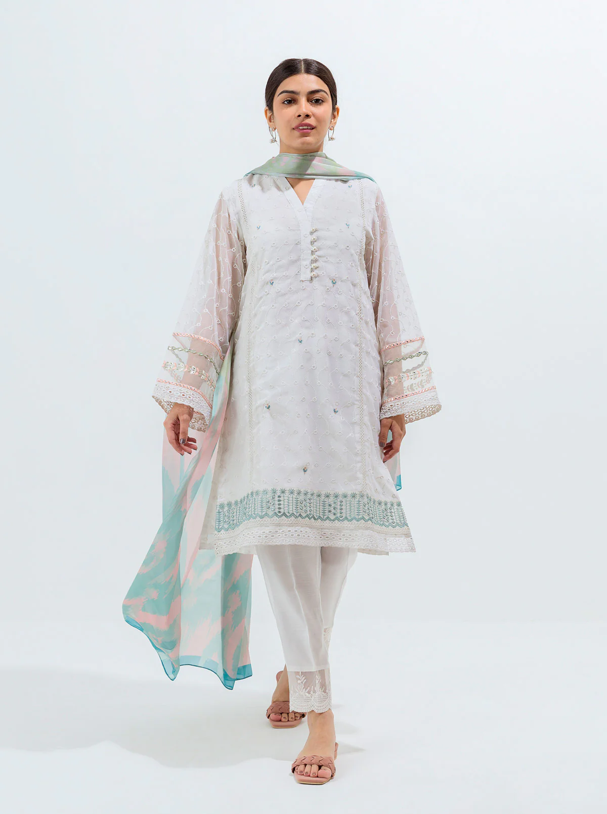 EMBROIDERED SHIRT WITH DUPATTA - Image 2