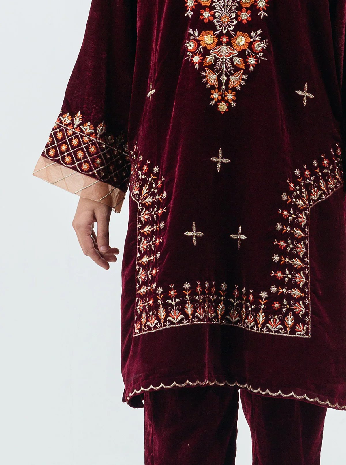 EMBROIDERED VELVET SHIRT (LUXURY PRET) - Image 2