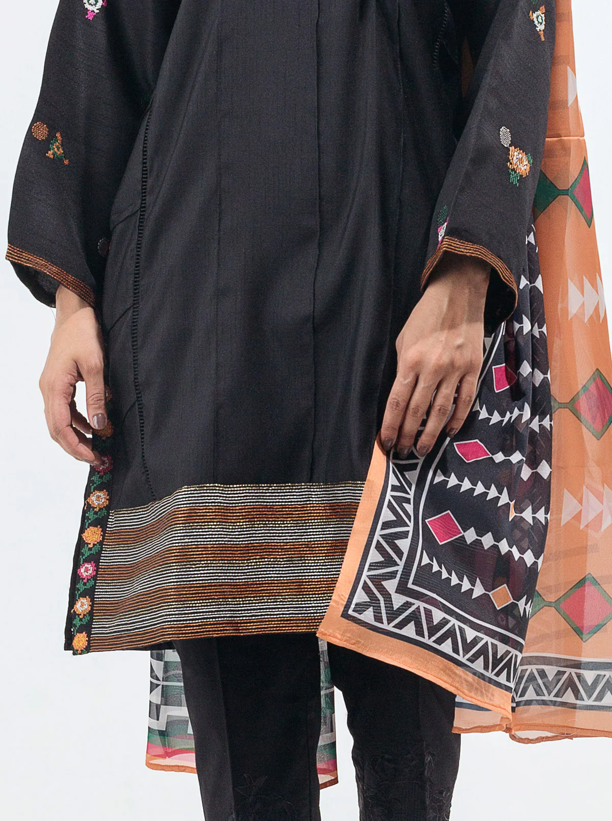 2 PIECE EMBROIDERED RAW SILK SUIT (LUXURY PRET) - Image 2