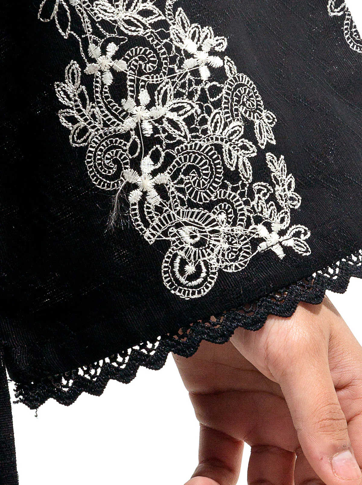 EMBROIDERED KHADDAR JACQUARD SHIRT (PRET) - Image 3