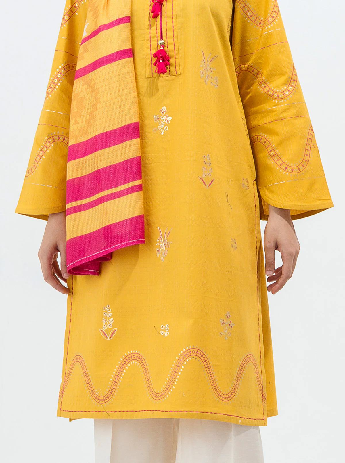 PRINTED SHIRT WITH STOLE - Image 2