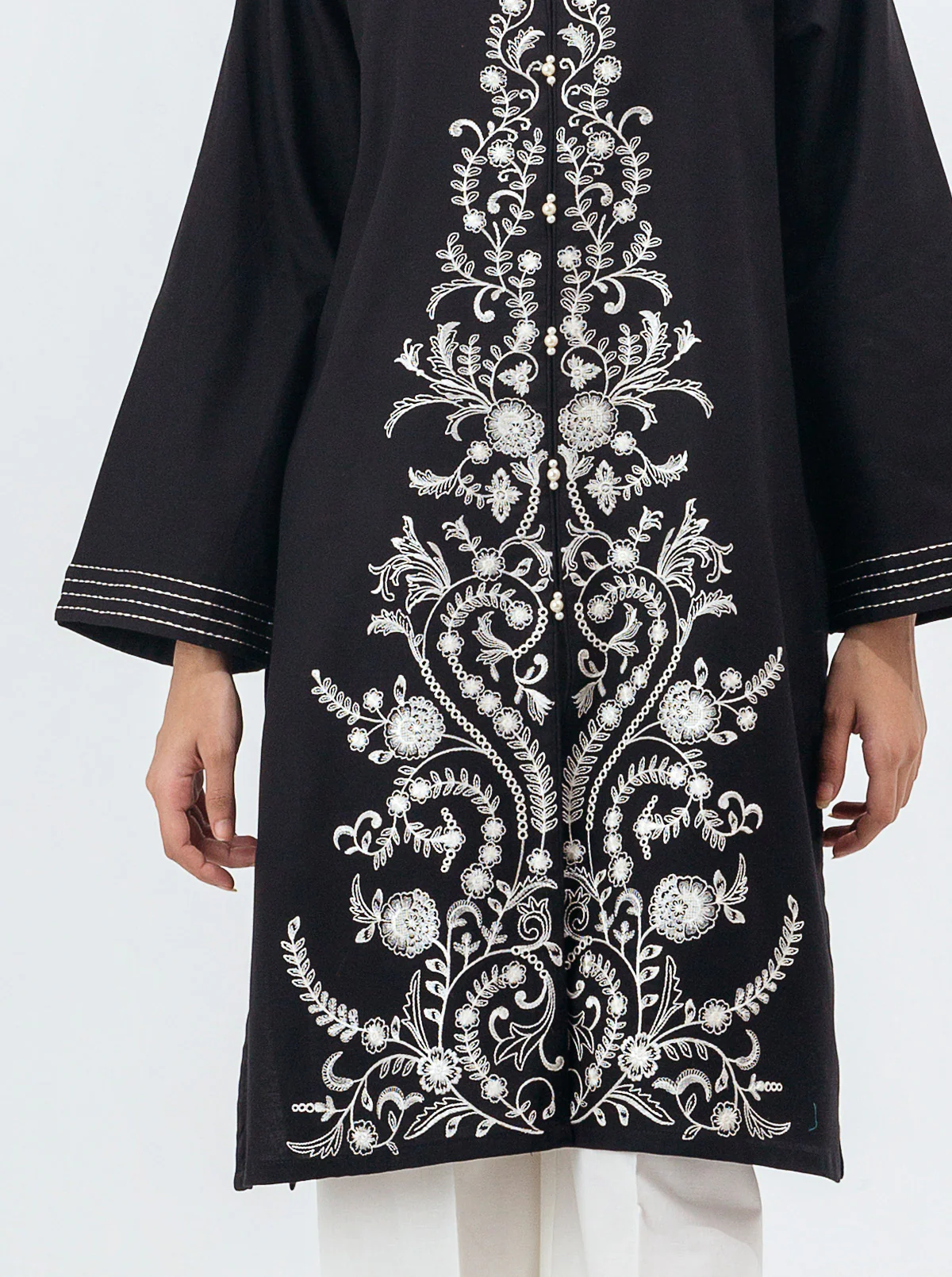 EMBROIDERED YARN DYED SHIRT (PRET) - Image 2