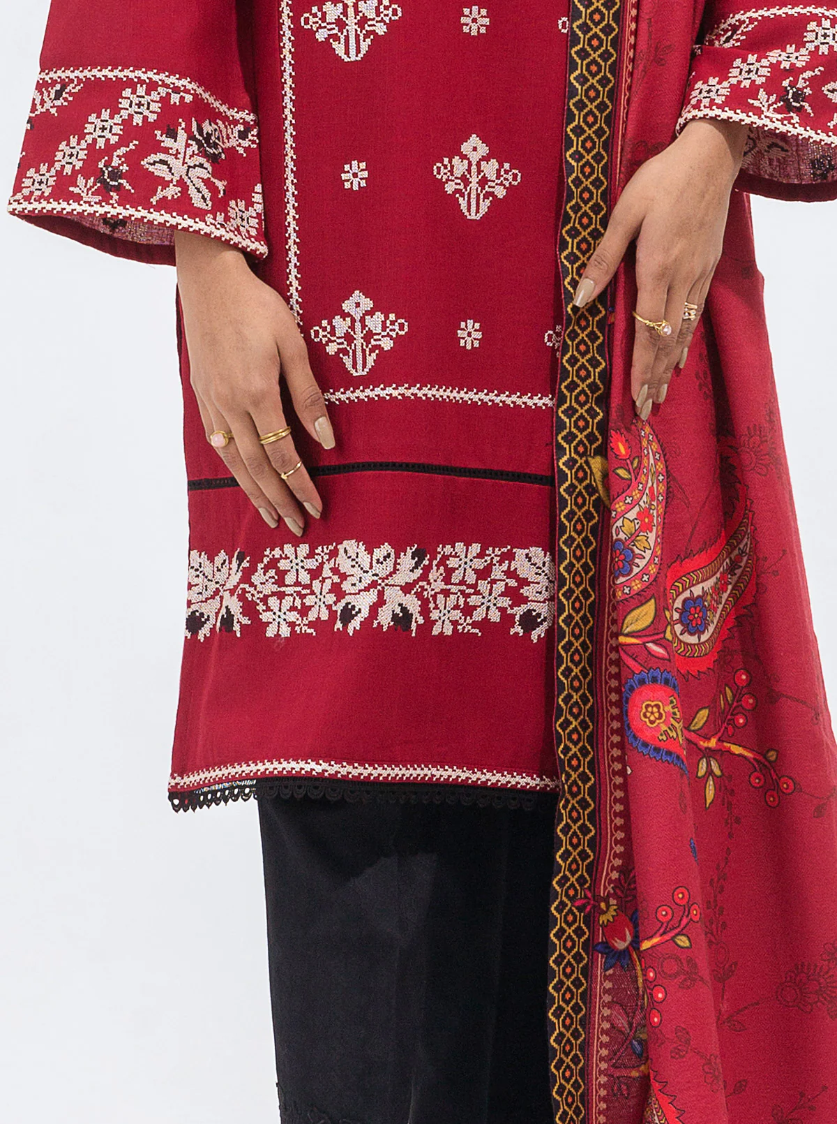 EMBROIDERED SHIRT WITH SHAWL - Image 2