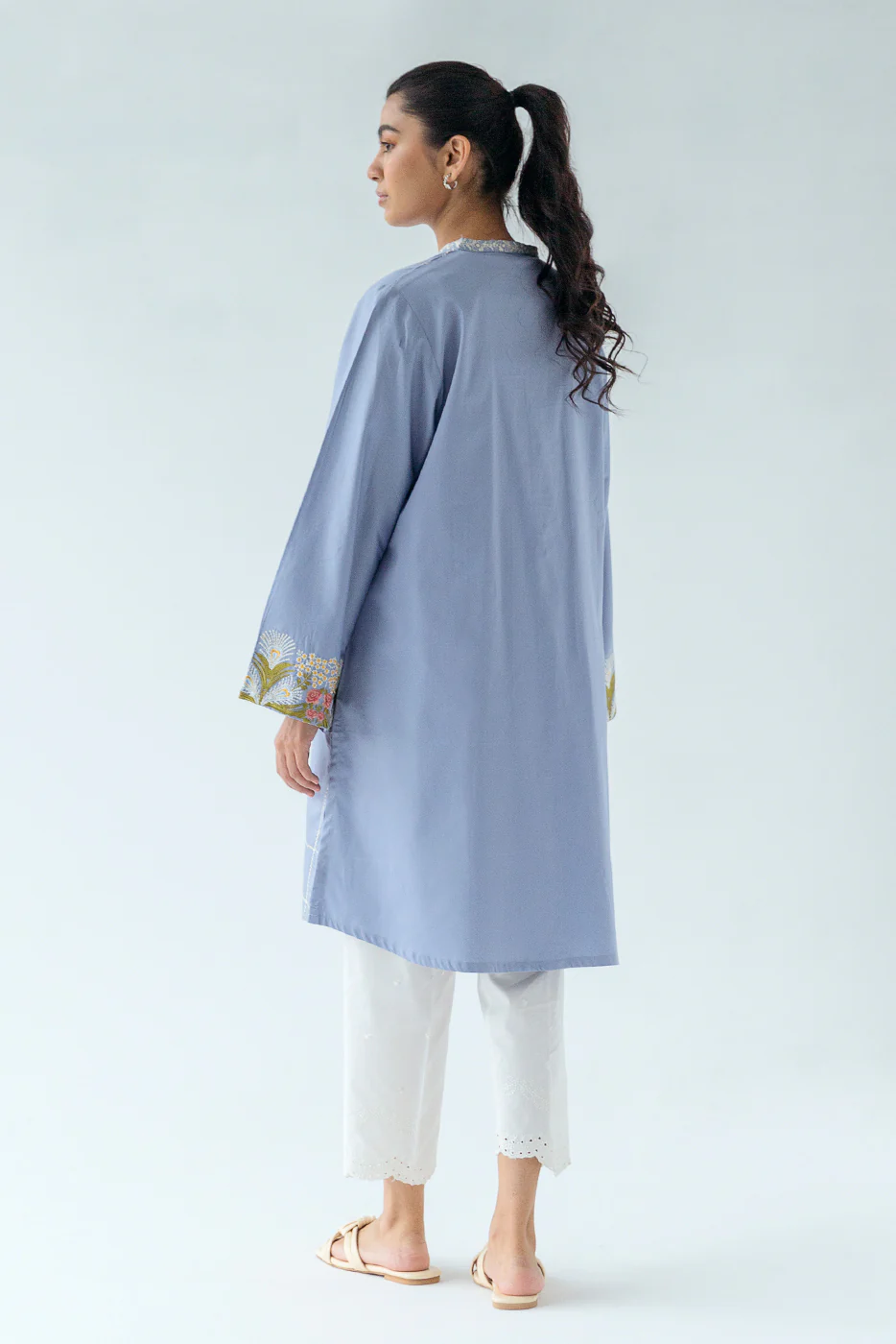 EMBROIDERED TWILL SHIRT (PRET) - Image 3
