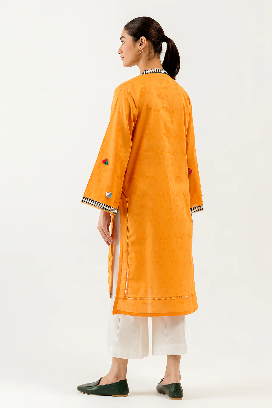 EMBROIDERED SELF JACQUARD SHIRT (PRET) - Image 4