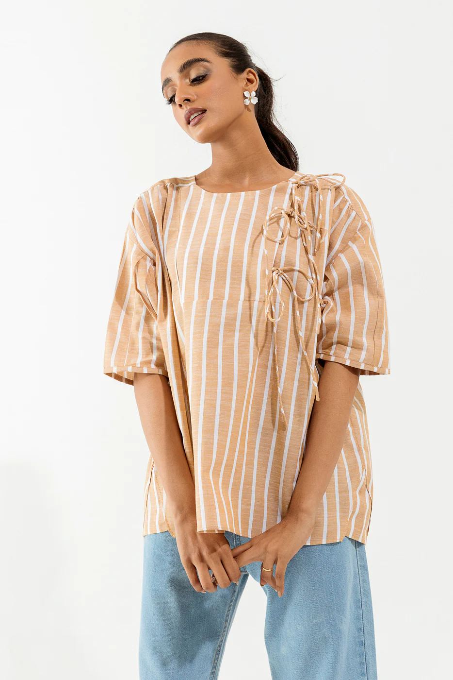 KHAKI STRIPED TOP - Image 3