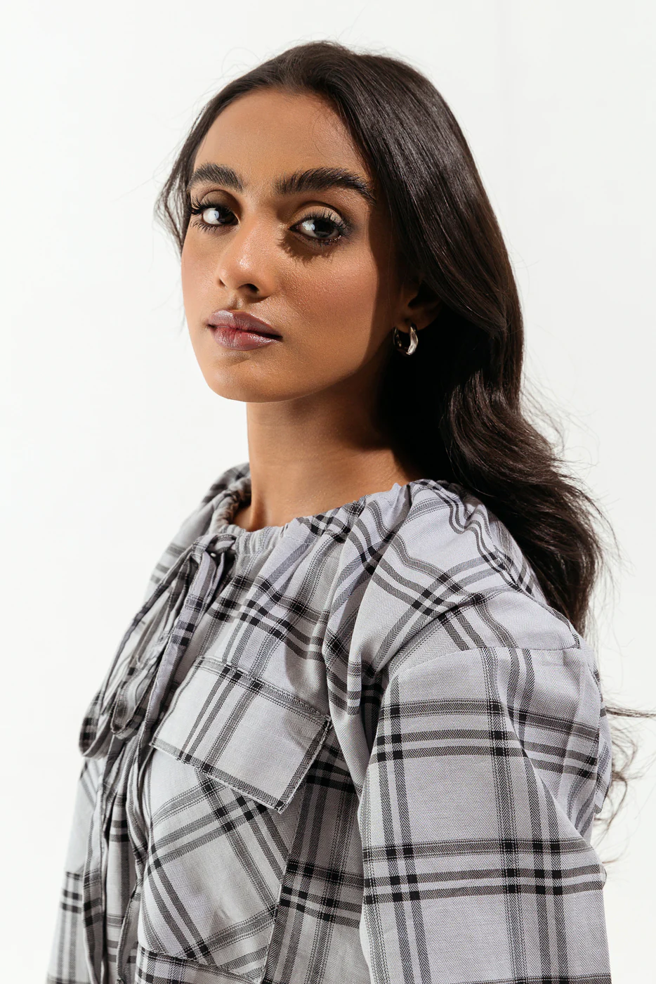GRAY CHECKERED TOP - Image 4