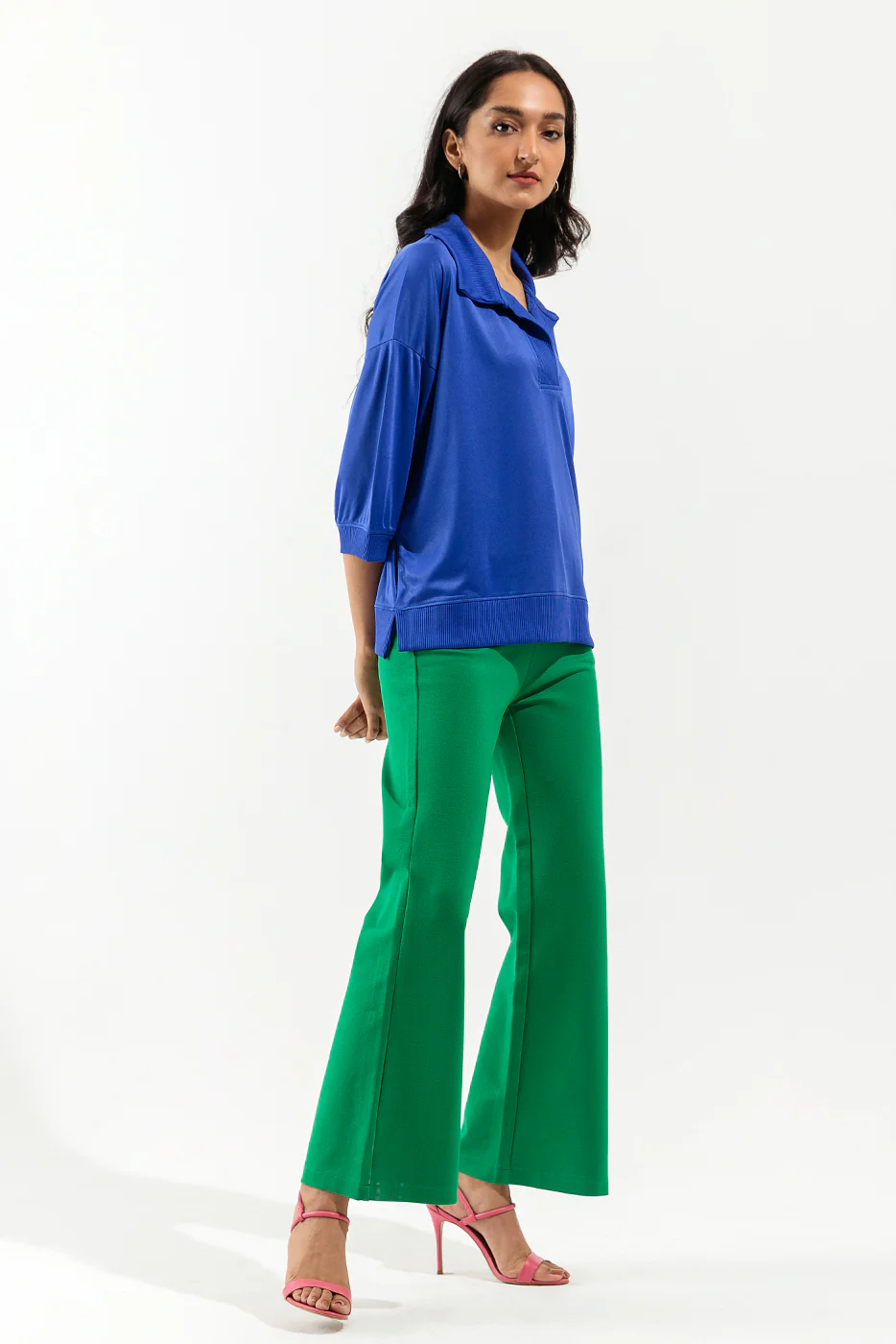 BLUE KNIT COLLARED SHIRT - Image 2