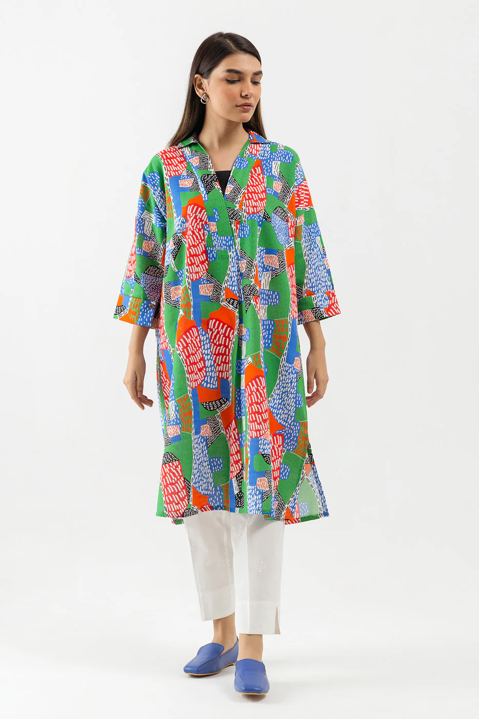PRINTED KHADDAR SHIRT (PRET) - Image 2