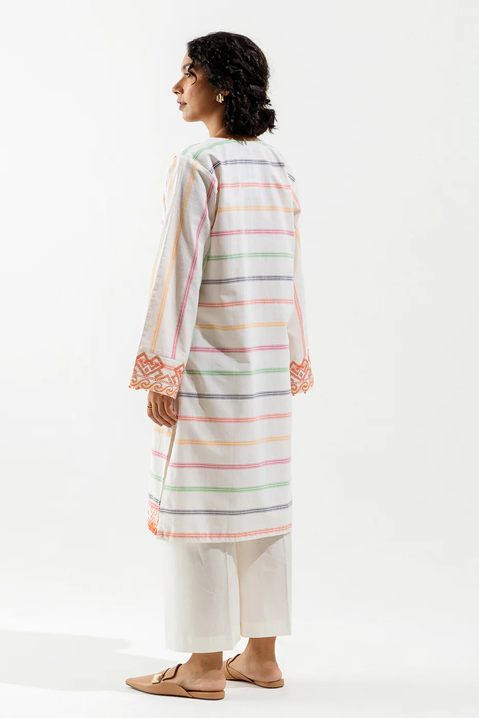 EMBROIDERED YARN DYED SHIRT (PRET) - Image 3