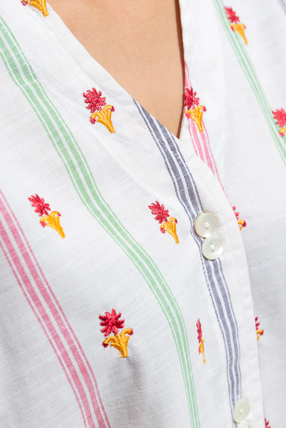 EMBROIDERED YARN DYED SHIRT (PRET) - Image 4