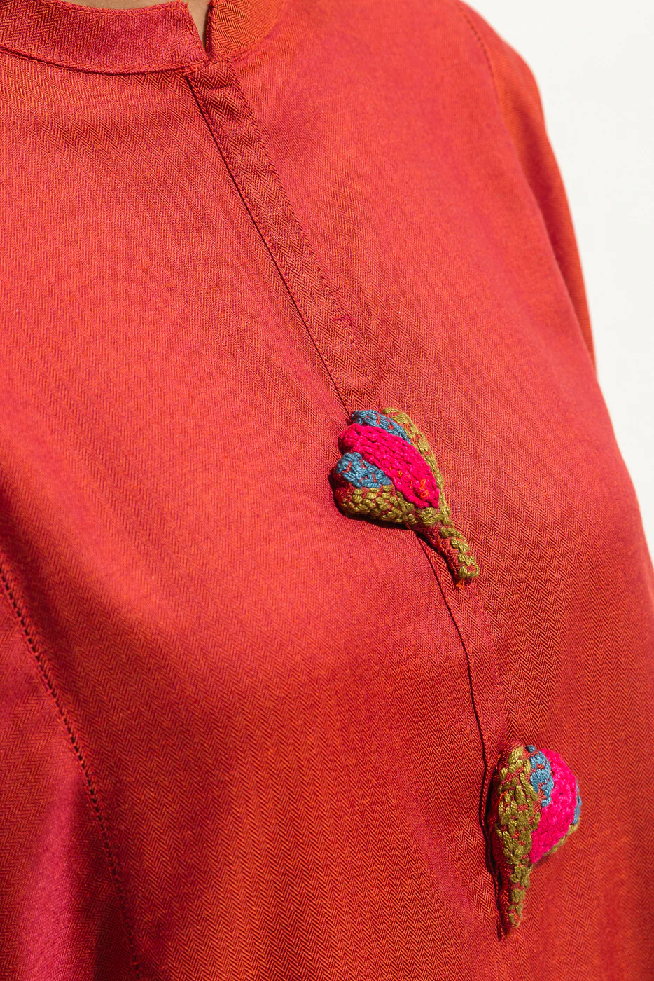 EMBROIDERED YARN DYED SHIRT (PRET) - Image 3