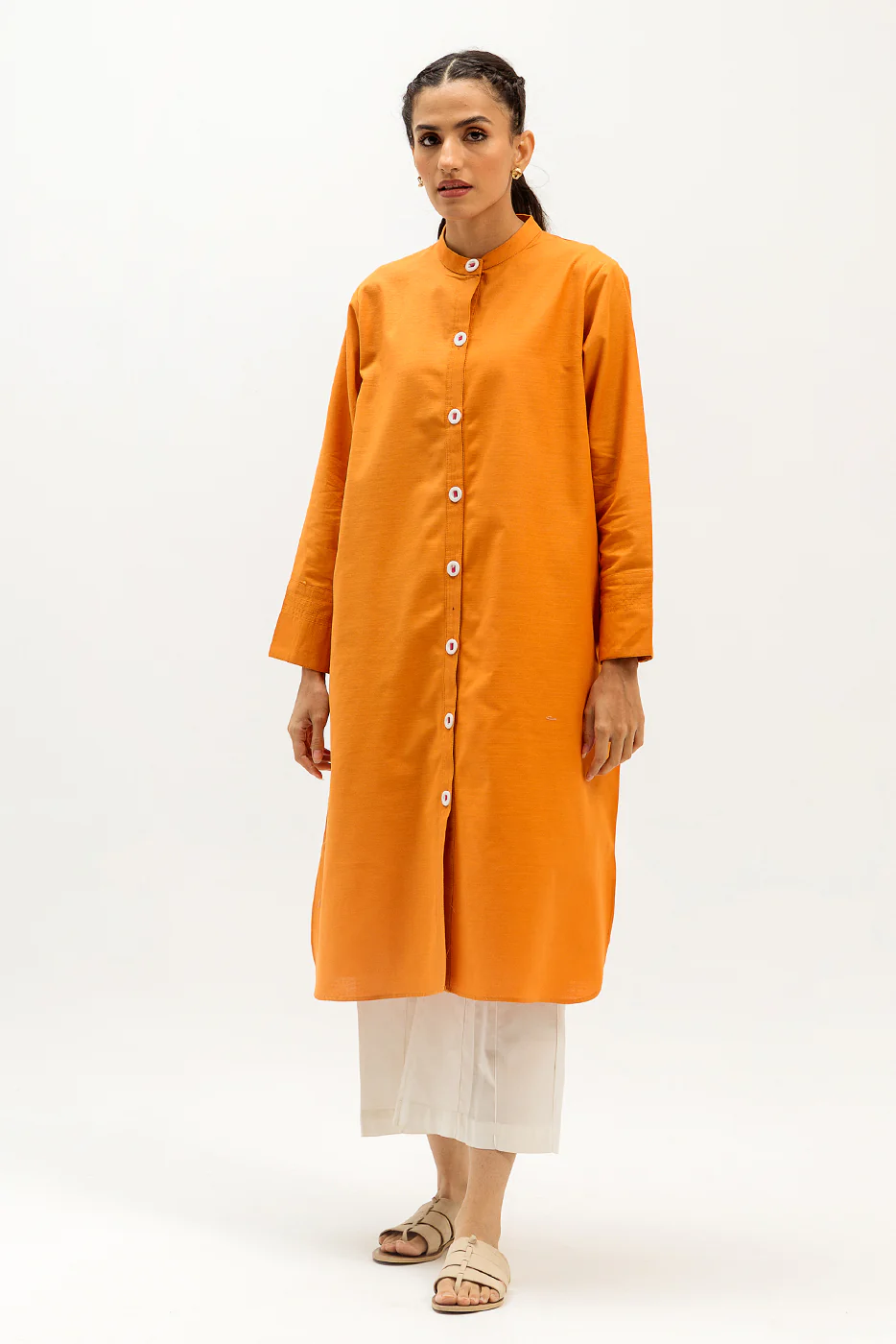 BASIC SLUB KHADDAR SHIRT (PRET) - Image 2