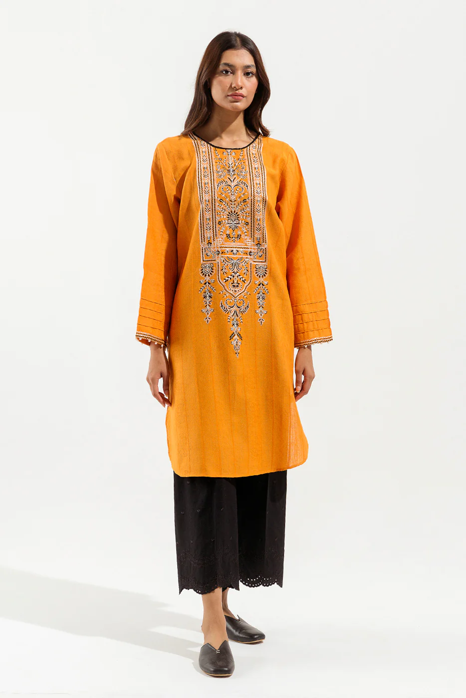 EMBROIDERED DORIA JACQUARD SHIRT (PRET) - Image 2