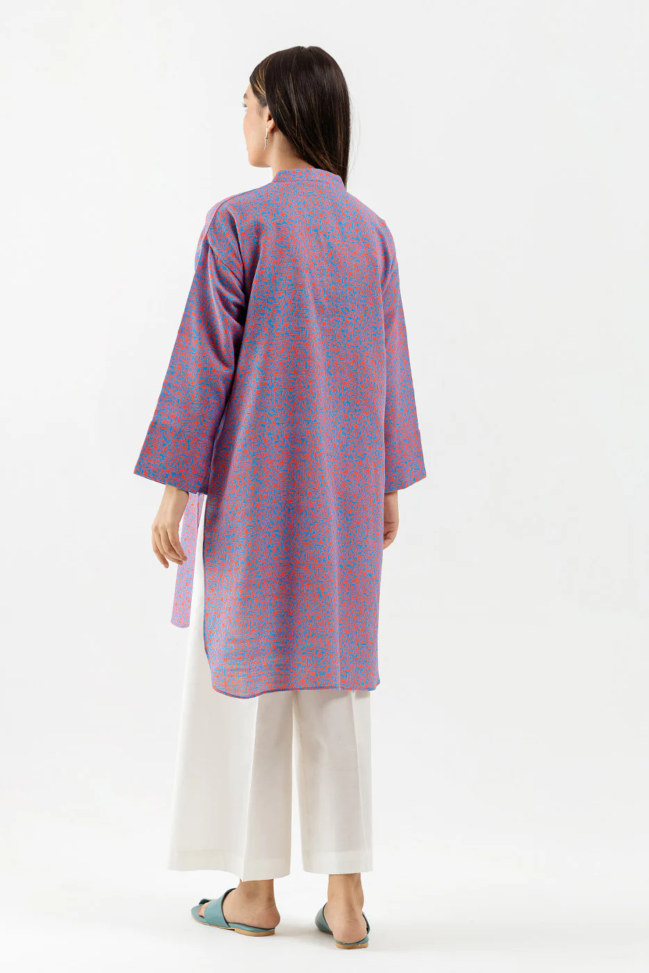PRINTED JACQ KHADDAR SHIRT (PRET) - Image 3
