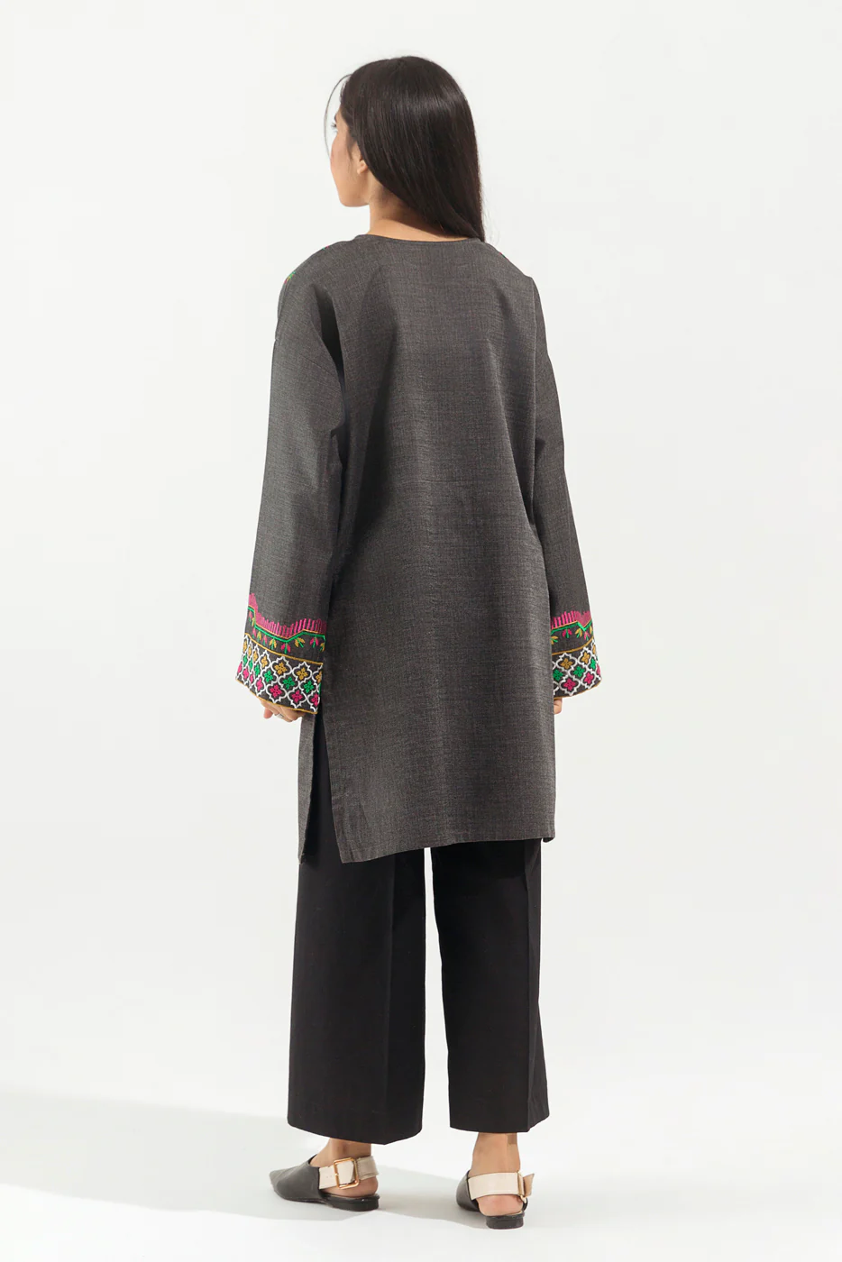 EMBROIDERED YARN DYED SHIRT (PRET) - Image 4