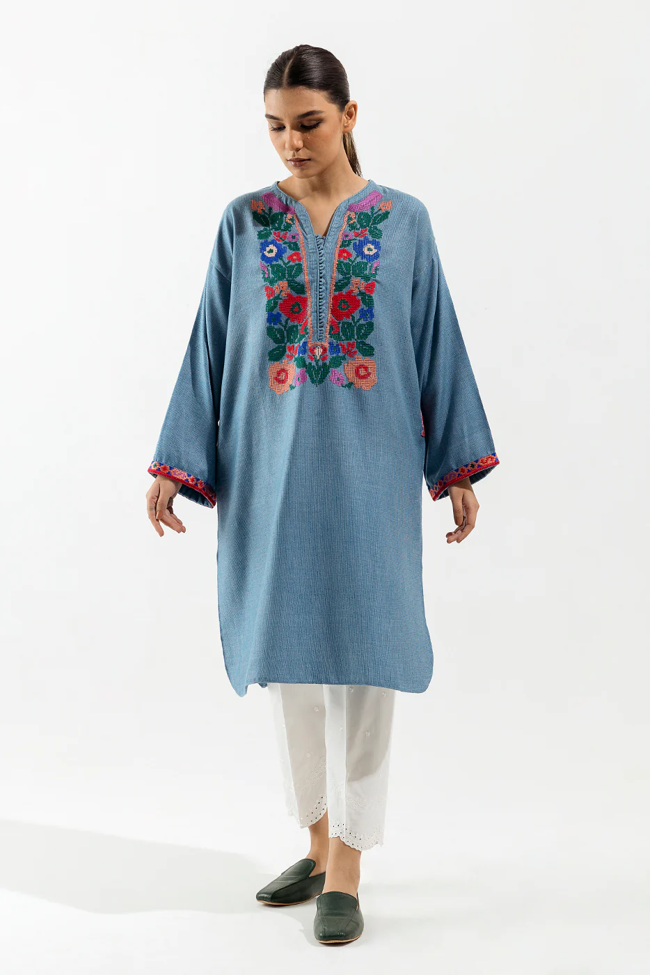 EMBROIDERED  SHIRT (PRET) - Image 2