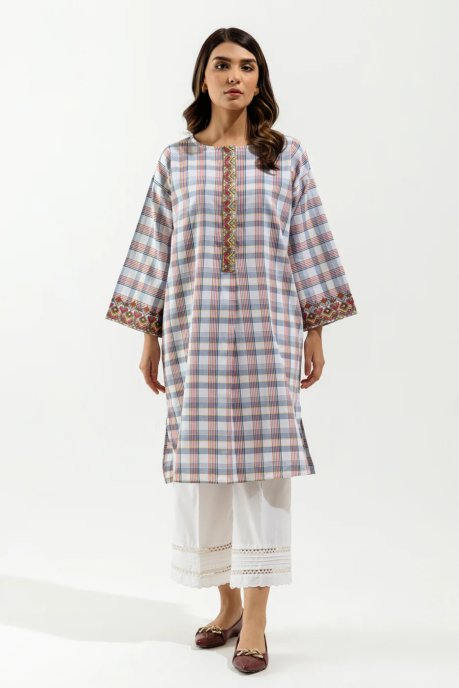 EMBROIDERED YARN DYED SHIRT (PRET) - Image 2