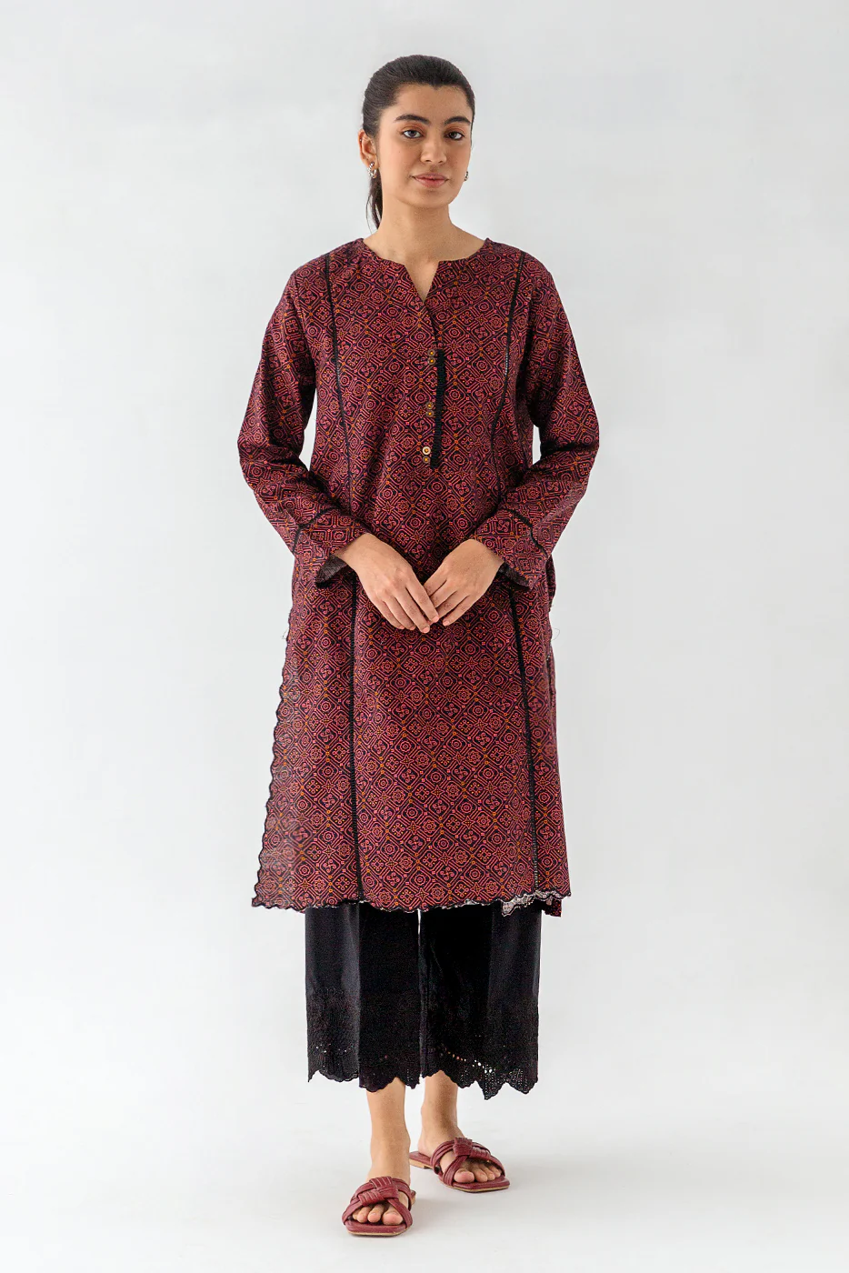 PRINTED KHADDAR SHIRT (PRET) - Image 2