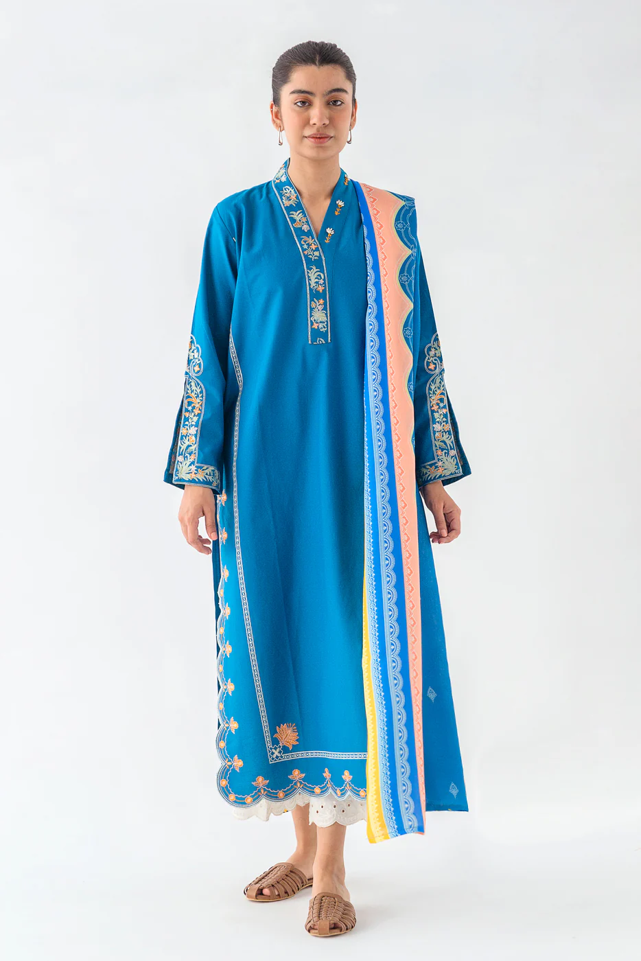 2 PIECE EMBROIDERED KHADDAR SUIT (PRET) - Image 2