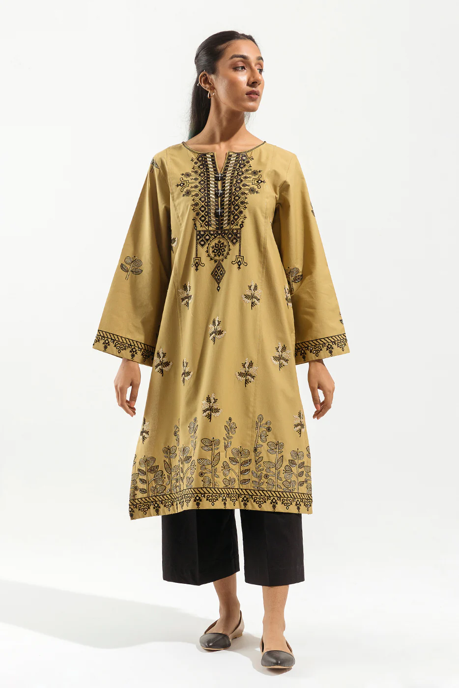 EMBROIDERED KHADDAR SHIRT (PRET) - Image 2