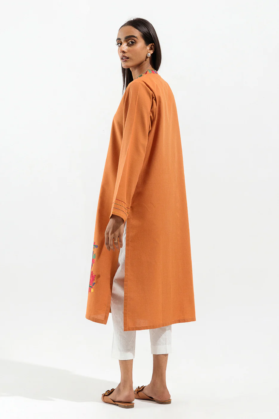EMBROIDERED YARN DYED SHIRT (PRET) - Image 2