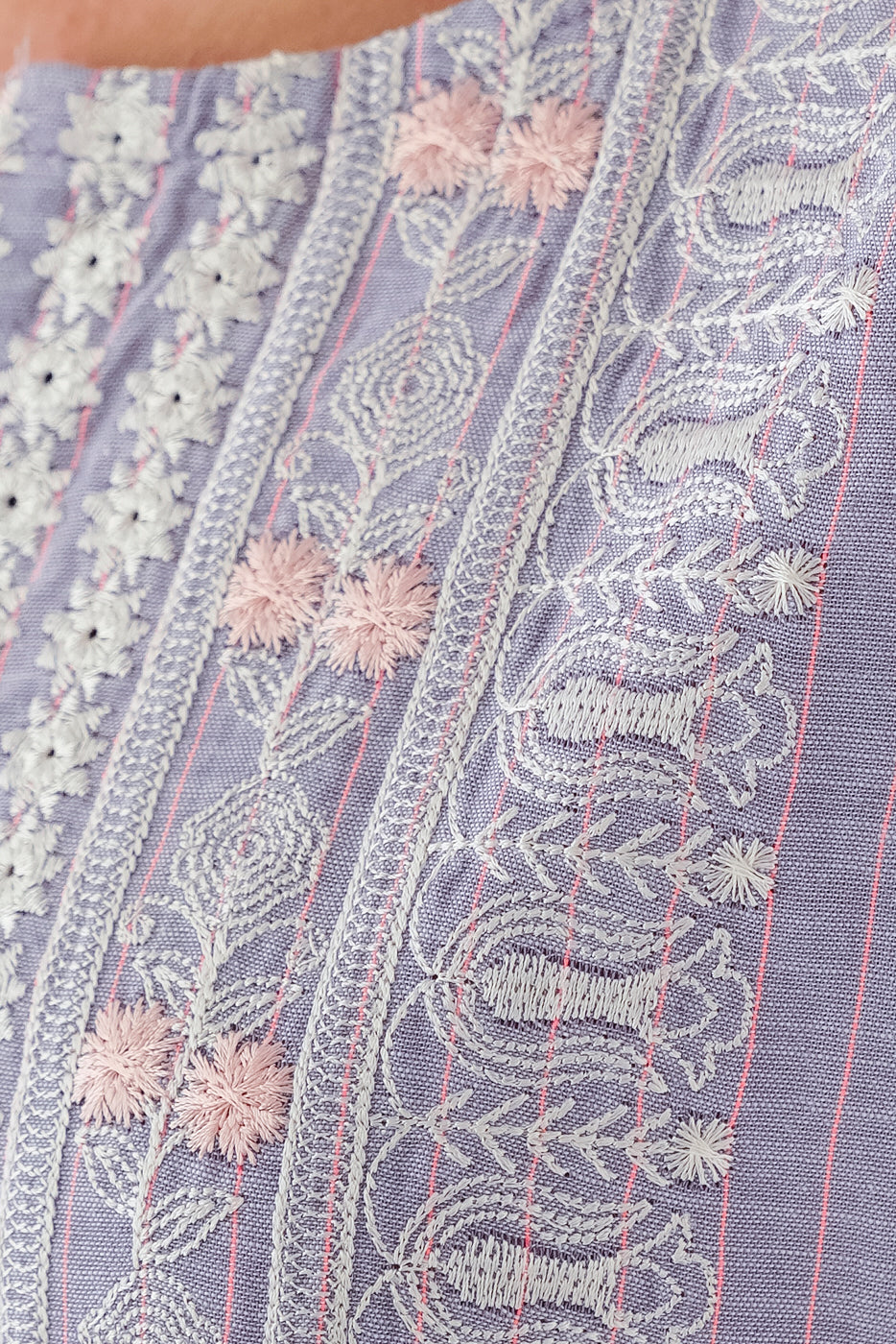 EMBROIDERED YARN DYED SHIRT (PRET) - Image 3