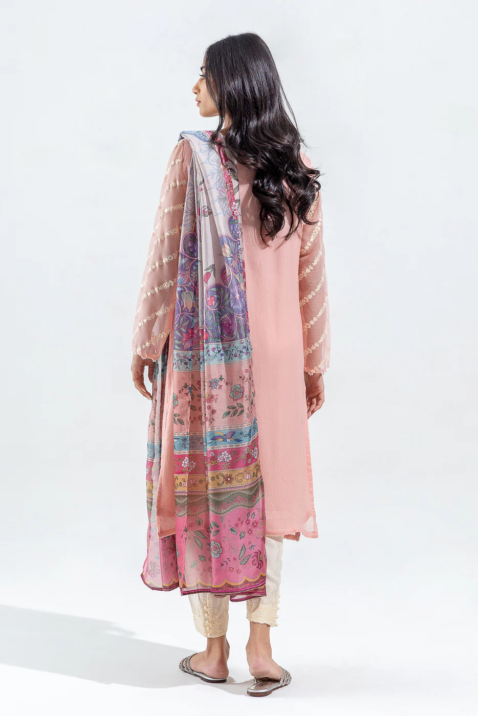 2 PIECE EMBROIDERED CHIFFON SUIT (LUXURY PRET) - Image 4