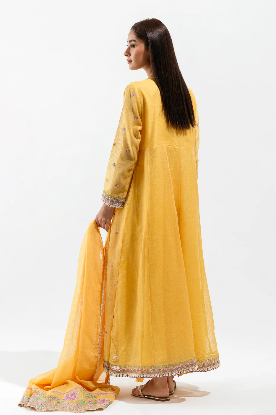 2 PIECE EMBROIDERED COTTON NET SUIT (LUXURY PRET) - Image 3