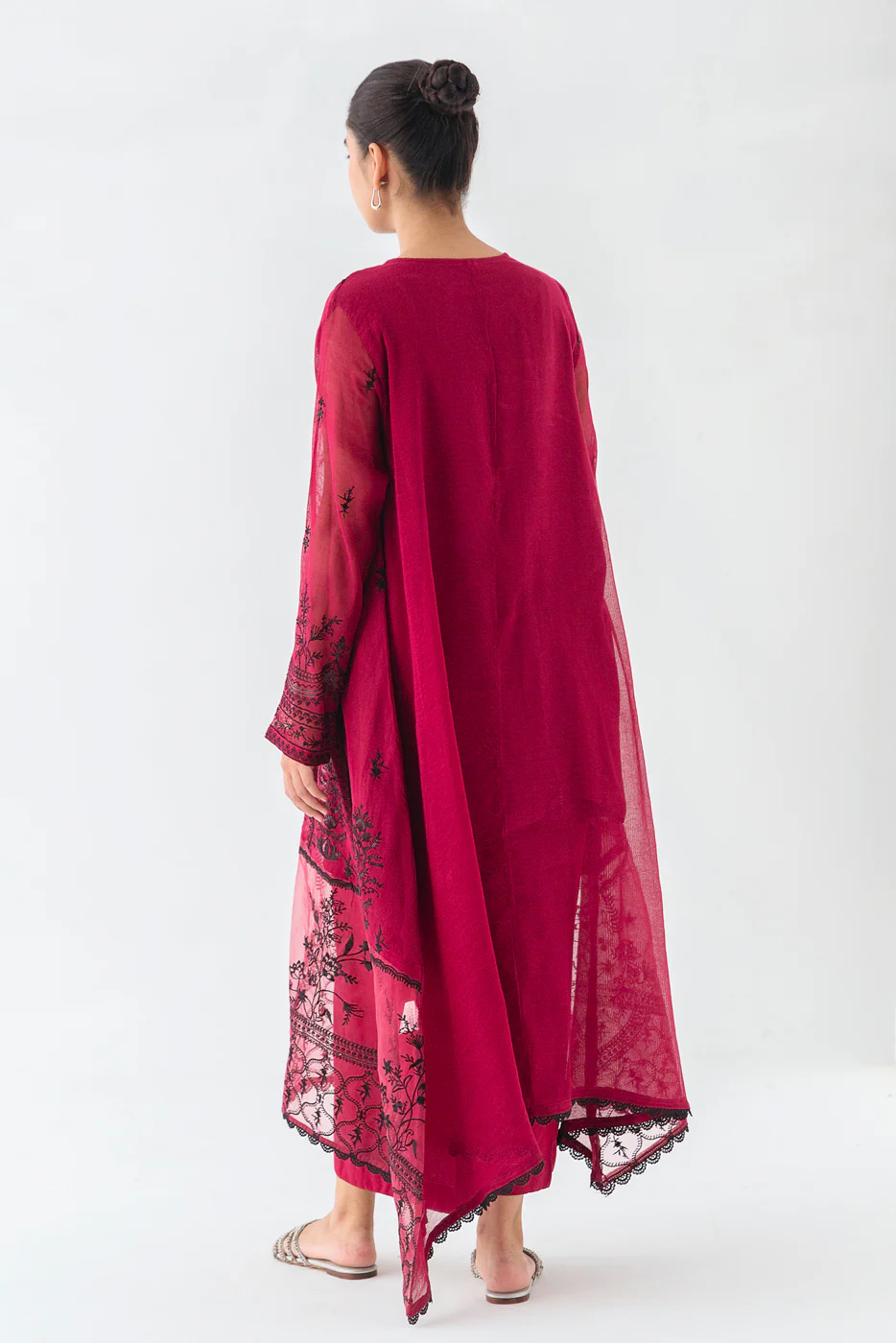 EMBROIDERED COTTON NET SHIRT (LUXURY PRET) - Image 2