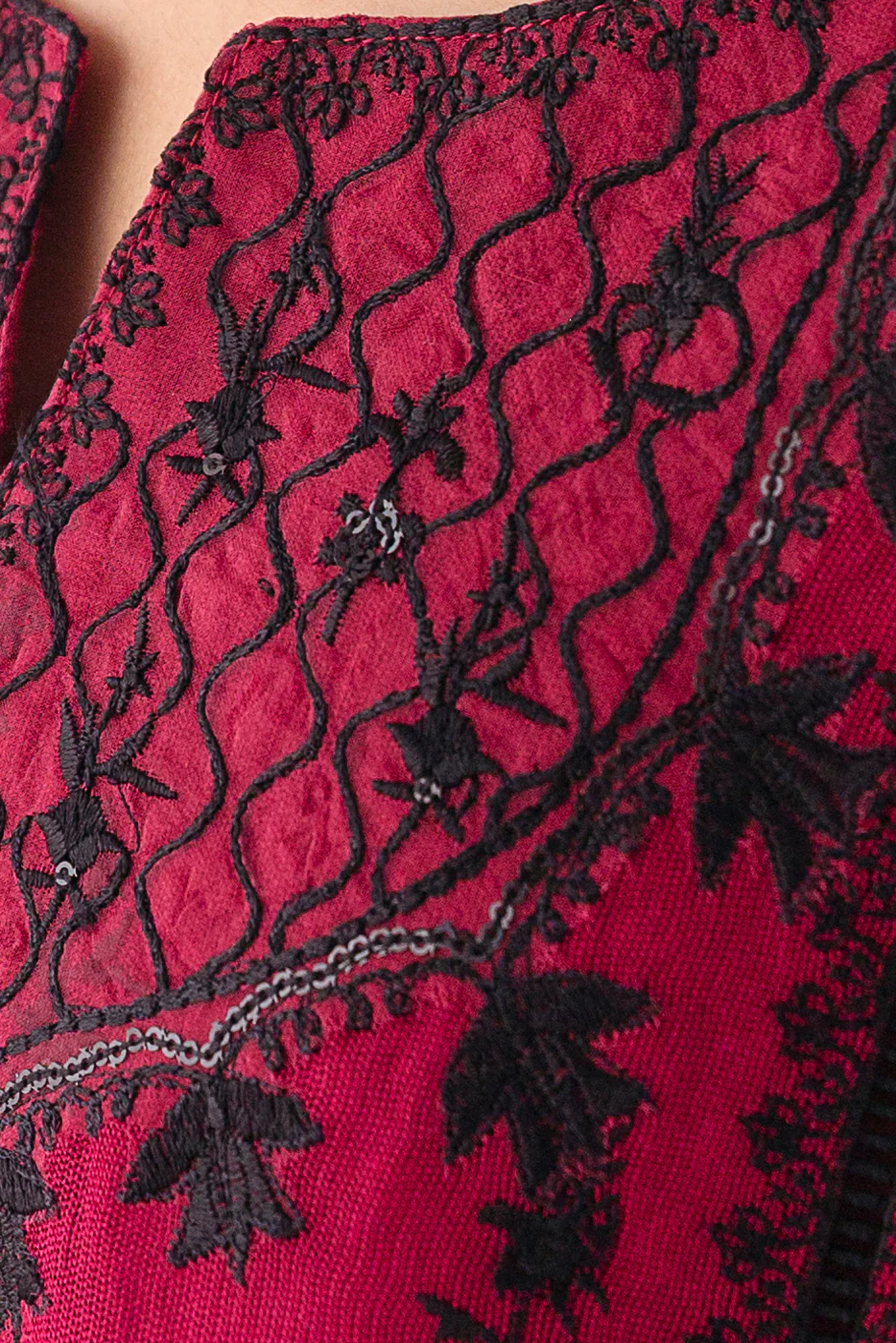 EMBROIDERED COTTON NET SHIRT (LUXURY PRET) - Image 3