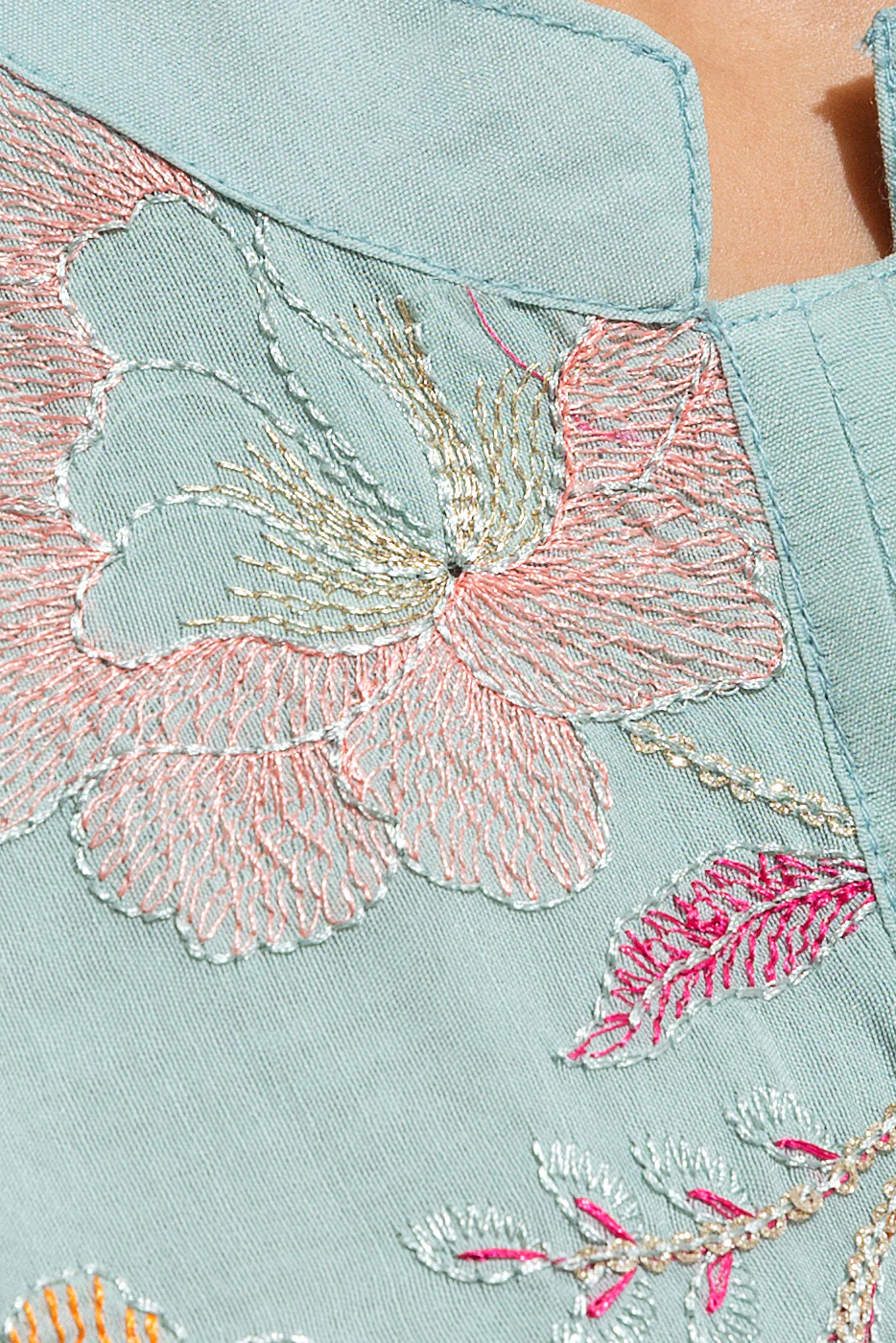 EMBROIDERED PAPER COTTON SHIRT (LUXURY PRET) - Image 3