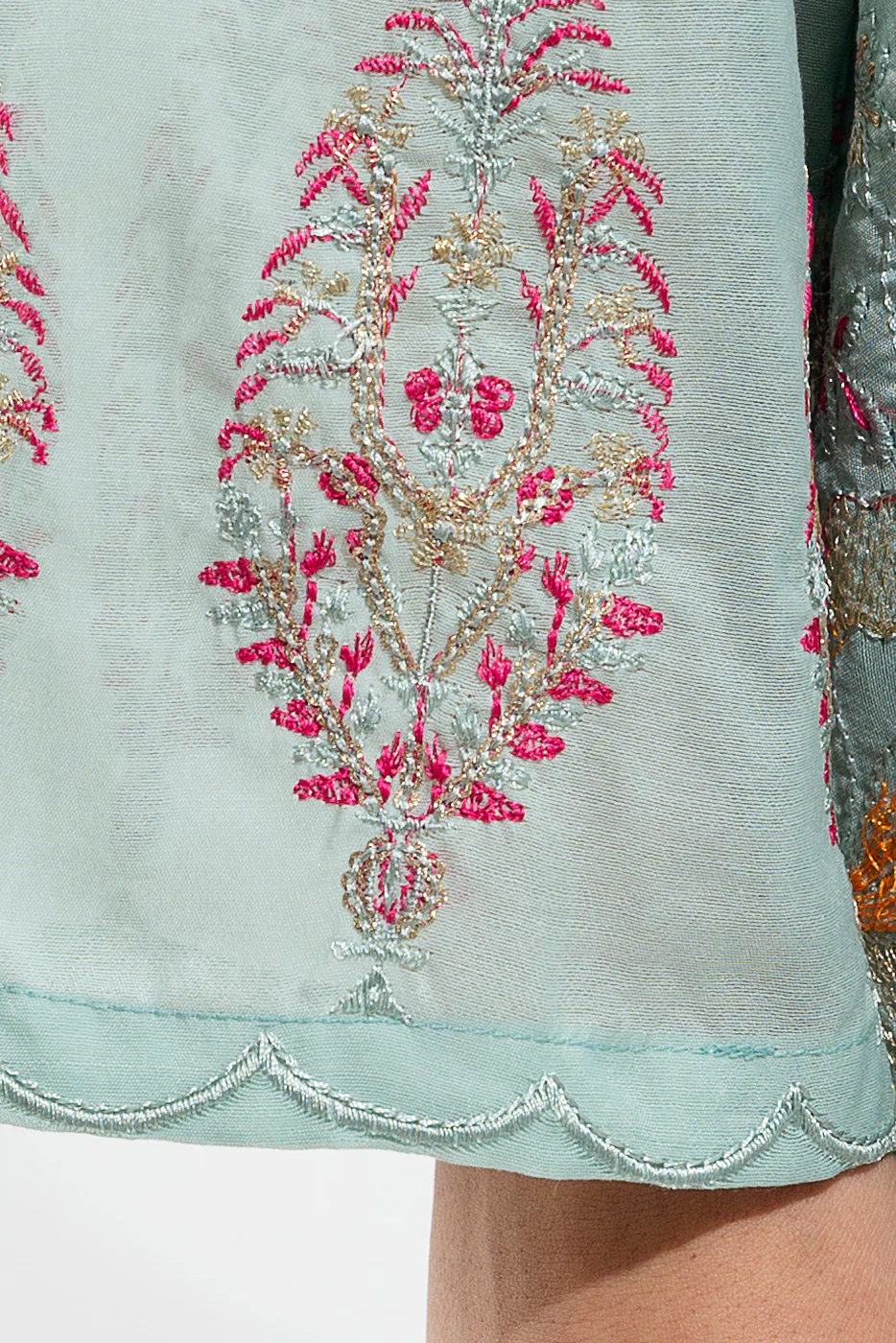 EMBROIDERED PAPER COTTON SHIRT (LUXURY PRET) - Image 4