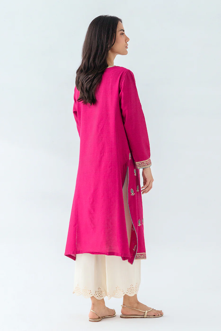 EMBROIDERED TWO TONE SHIRT (LUXURY PRET) - Image 4