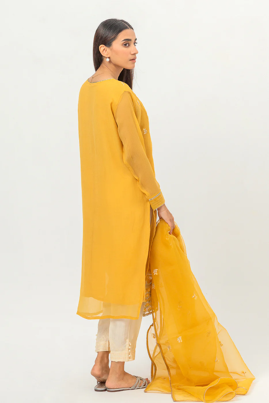 EMBROIDERED CHIFFON SHIRT (LUXURY PRET) - Image 3