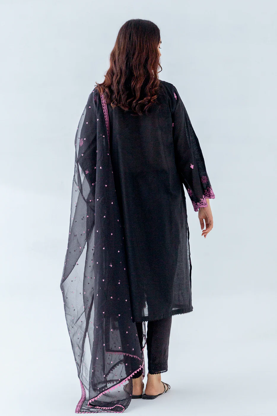 2 PIECE EMBROIDERED TWO TONE SUIT (LUXURY PRET) - Image 3